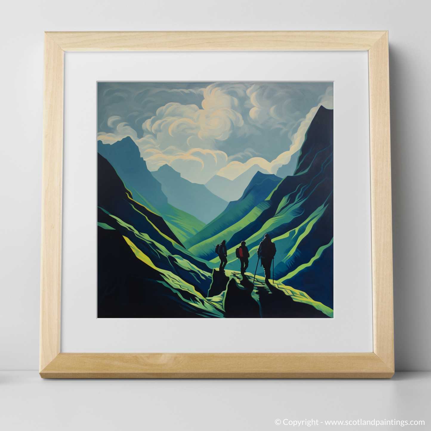 Hikers in Glencoe: A Minimalist Ode to Scotland's Wild Terrain