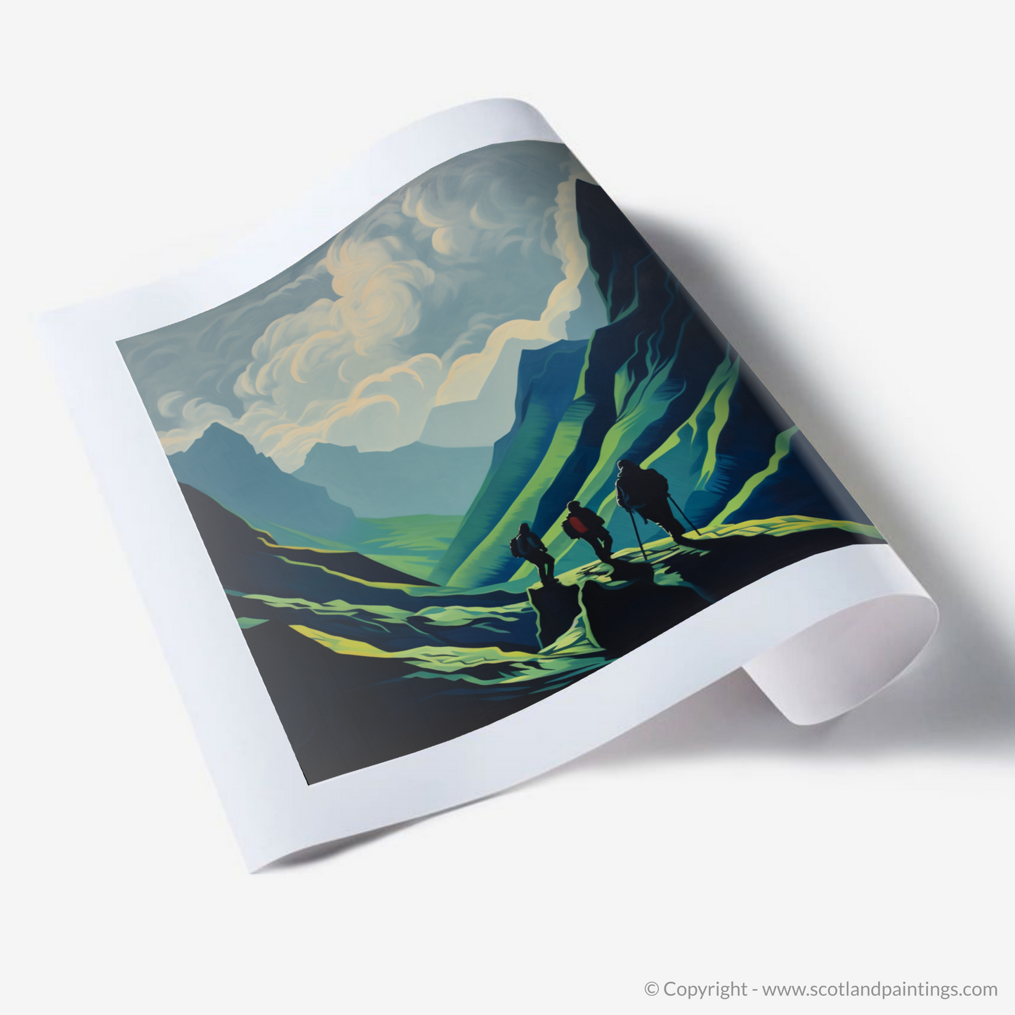 Hikers in Glencoe: A Minimalist Ode to Scotland's Wild Terrain