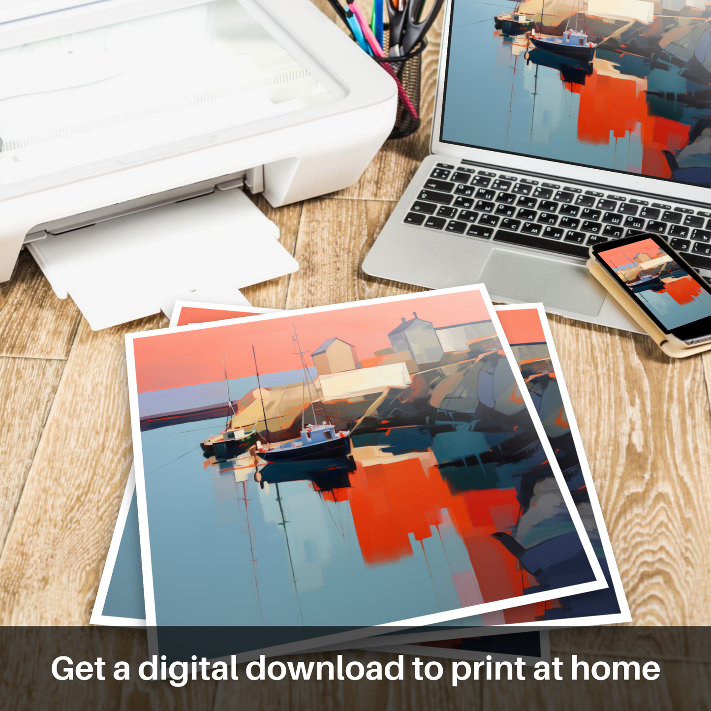 Dusk at Portnahaven: A Contemporary Harbour Reflection