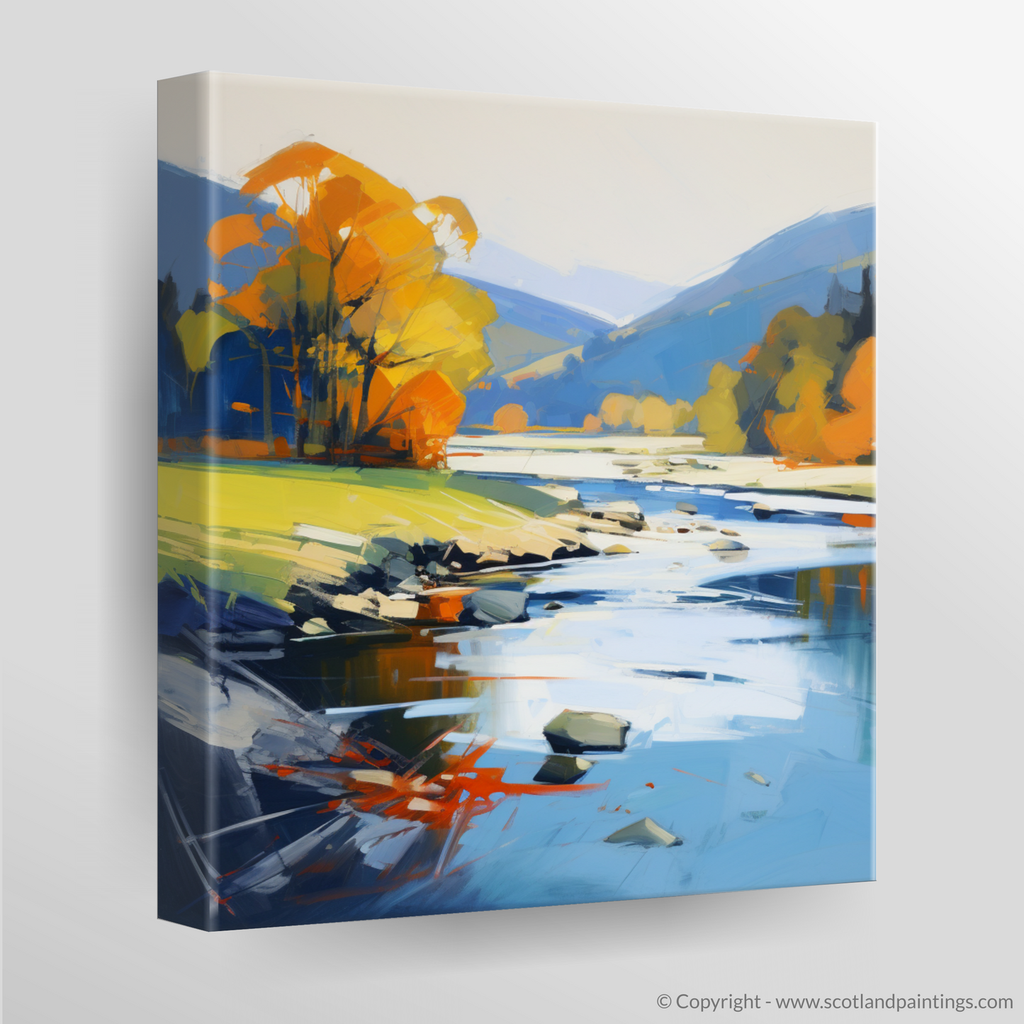 River Tummel's Fiery Rhapsody: A Vivid Dance of Scottish Splendour