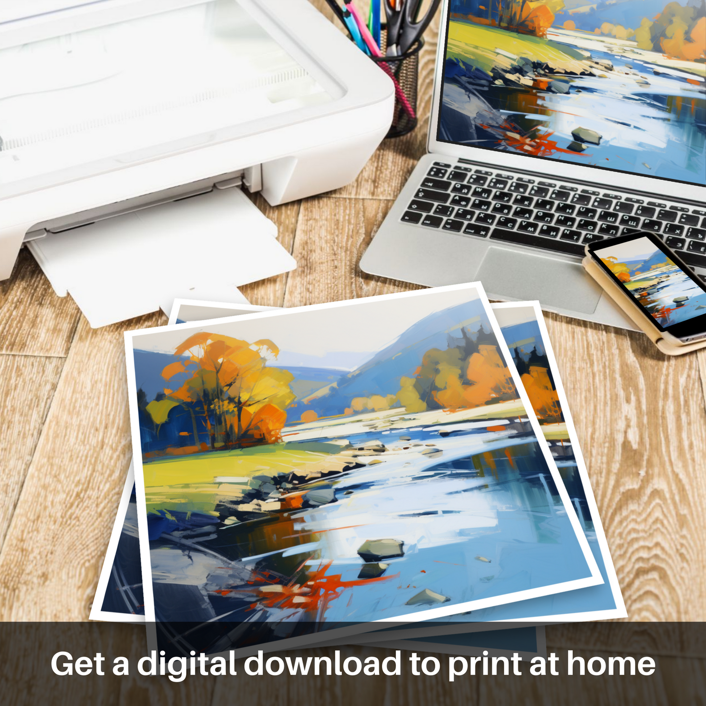 River Tummel's Fiery Rhapsody: A Vivid Dance of Scottish Splendour