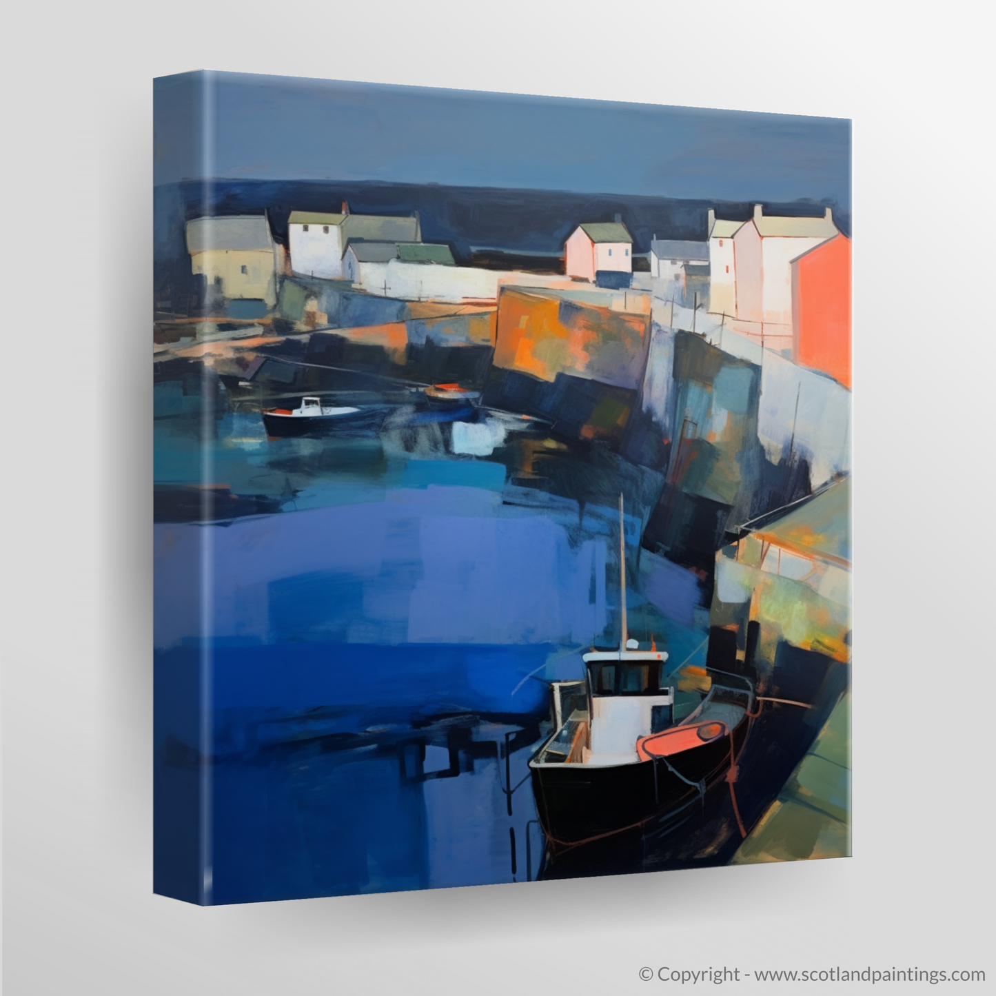Portsoy Harbour at Dusk - An Abstract Impressionist Ode to Serenity