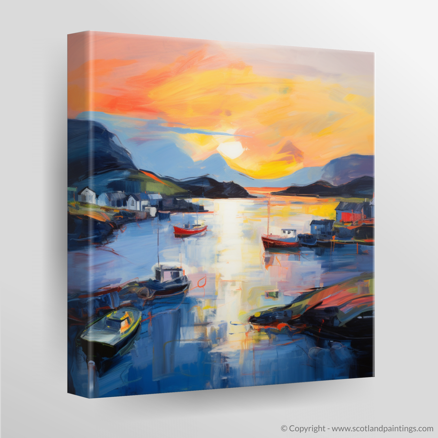 Isleornsay Harbour at Dusk: An Abstract Expressionist Ode to Twilight