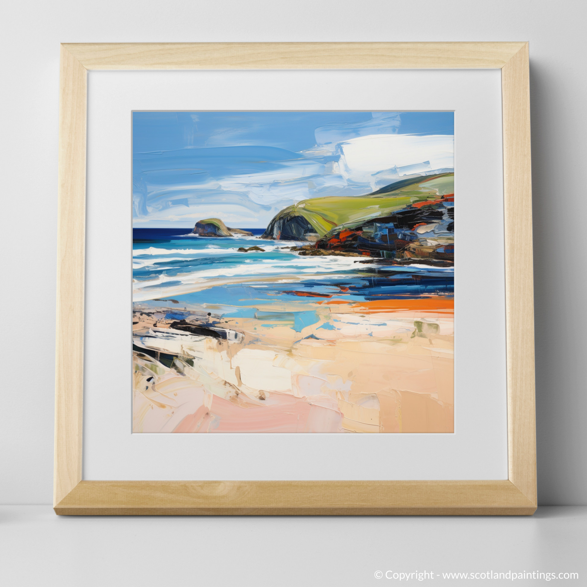 Art Print of Sandwood Bay, Sutherland with a natural frame