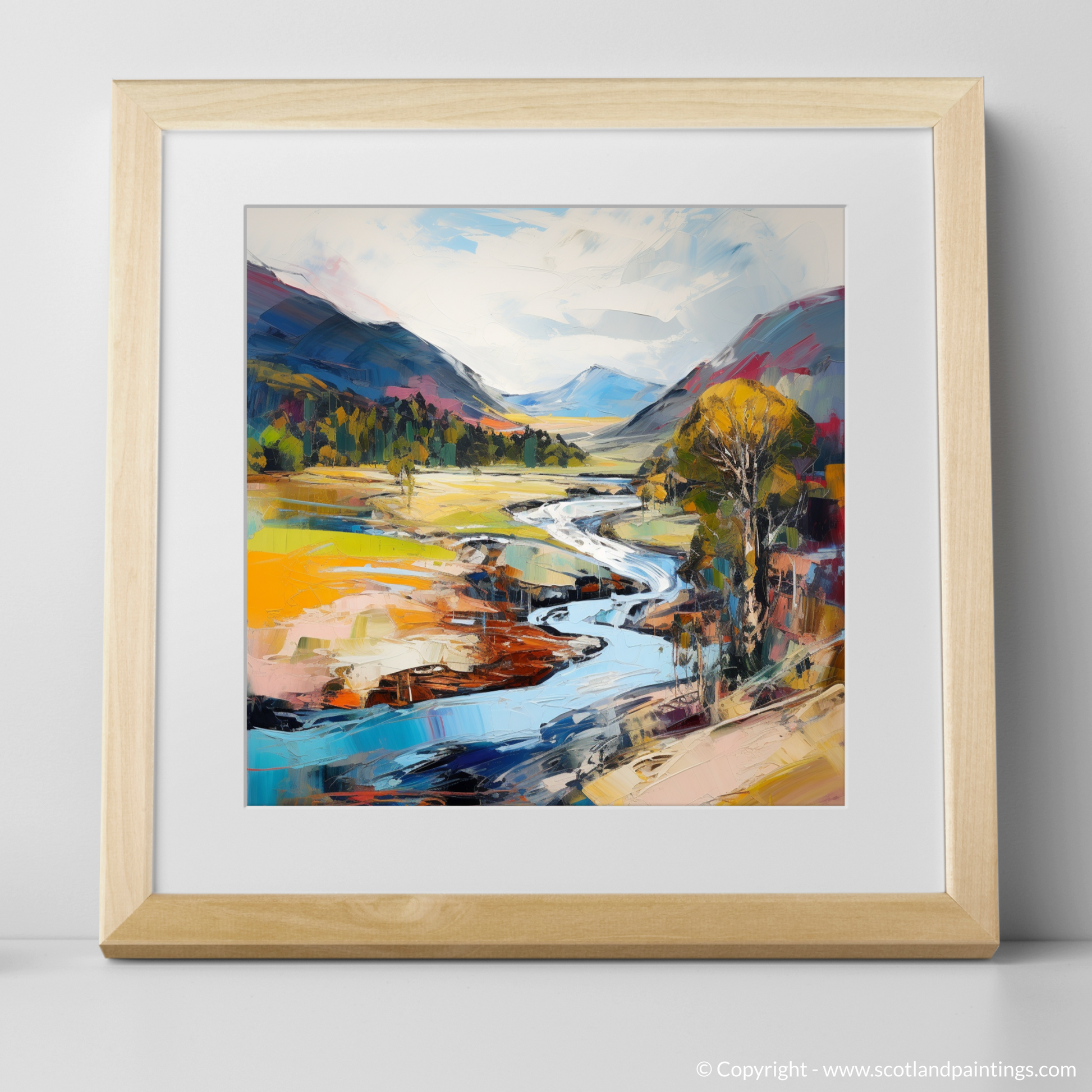 Art Print of Glen Affric, Highlands in summer with a natural frame